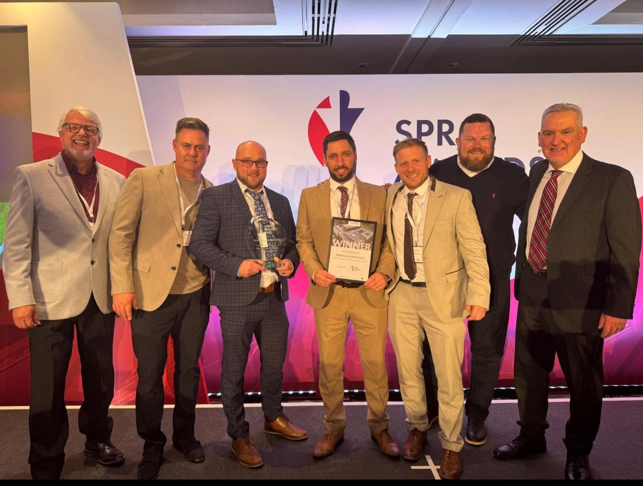 D&D Roofing with the prize at SPRA awards